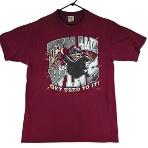 Red Oak Vintage Texas A&M Wins T-Shirt Mens XL Maroon 90s NCAA Football Aggies
